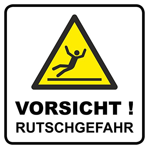 Rutschgefahr Warnschild: Vorsicht Rutschgefahr Schild | 20 x 20 cm |...