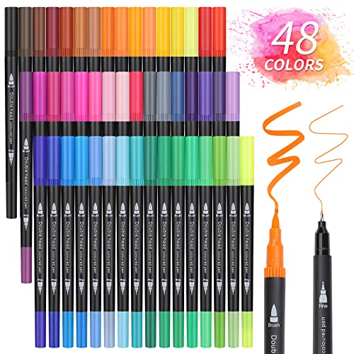 Beste Filzstift Platz 18: Owelth Brush Pen Set, 48 Farben...