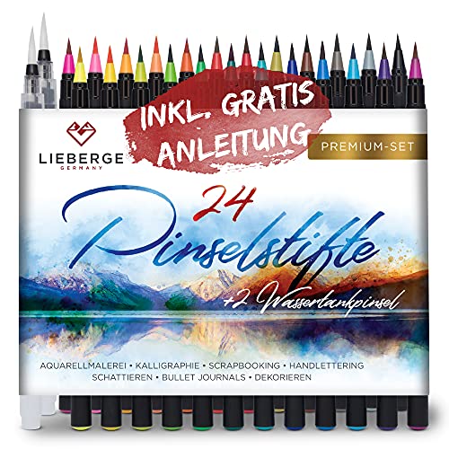 Beste Brushpen Platz 11: LIEBERGE Pinselstifte Premium-Set -...