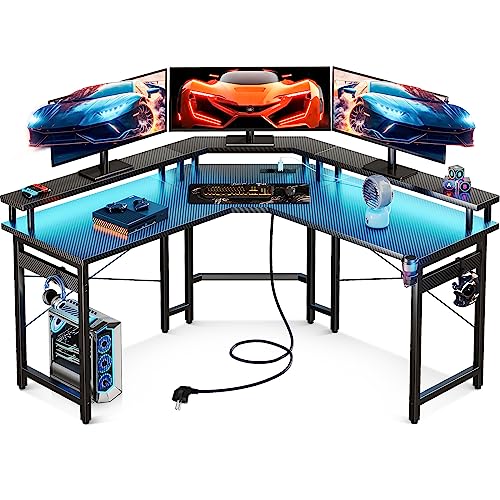 Computertisch: ODK Gaming Tisch 129x129 cm, Gaming Schreibtisch...