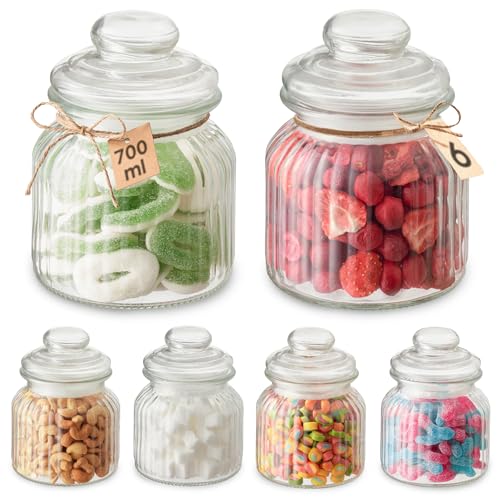 Beste Bonbonglas Platz 13: Candy Bar Gläser 700ml - Luftdicht...