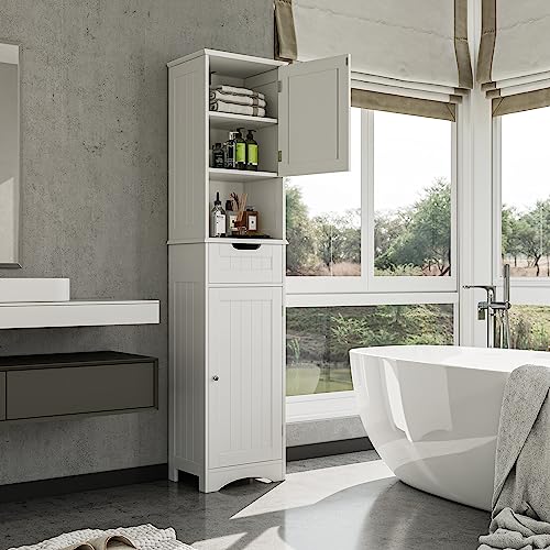 Beste Badezimmerschrank Platz 8: Bealife Hochschrank Badezimmer,...