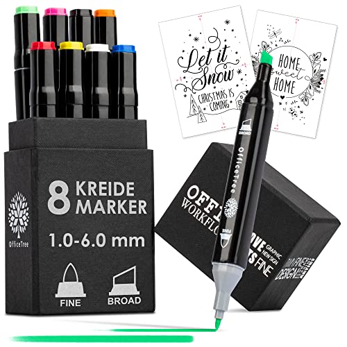 Beste Kreidemarker Platz 15: OfficeTree 8 x Kreidemarker Bunt -...