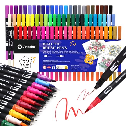 Beste Brushpen Platz 15: Artecho Dual Brush Pen Set 72...