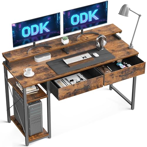 Retro Schreibtisch Tests & Sieger: ODK Schreibtisch mit 2 Schubladen,...