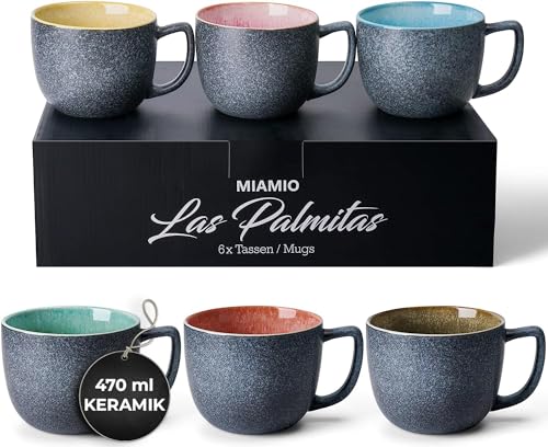 Tassenset: MIAMIO - 6 x 470 ml Kaffeetassen/Tassen...