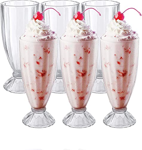 Beste Milchshake-Glas Platz 1: WUWEOT 6er Eisbecher Glas Set 350ml...