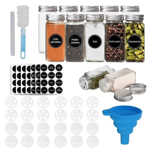 H&Q Homedy 12 Gewürzgläser Set - 120ml –...