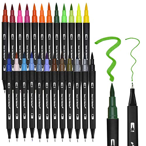 Beste Brushpen Platz 3: Dual Brush Pen Set, 24 Farben...