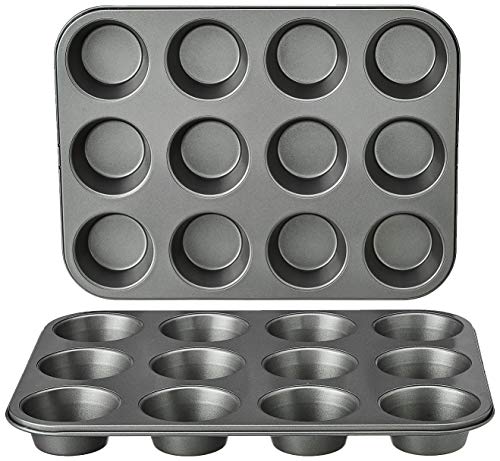 Amazon Basics - Rund Backblech für Muffins,...