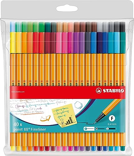 Beste Fineliner Platz 15: Fineliner - STABILO point 88 - 40er...