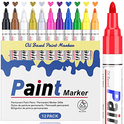 Beste Lackmarker Platz 2: Permanent Marker Wasserfeste Stifte...