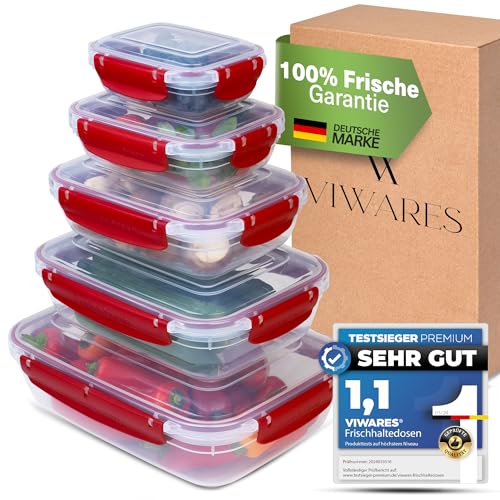 Viwares Frischhaltedosen mit Deckel - 5er Set -...