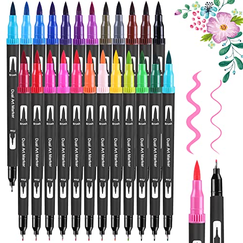 Beste Brushpen Platz 5: FURNIZONE Dual Brush Pen Set - 24...