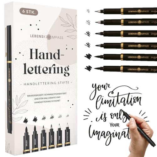 Beste Handlettering-Sets Platz 5: LEBENSKOMPASS Handlettering Stifte...