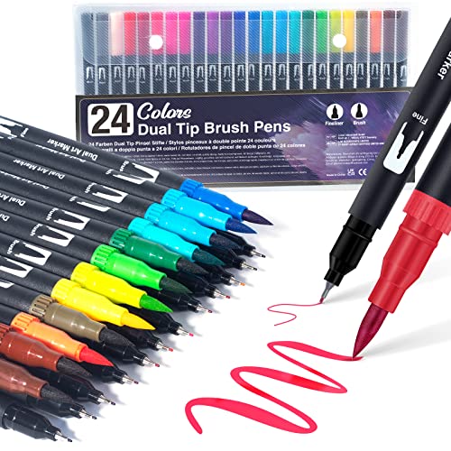 Beste Brushpen Platz 10: AKARUED Dual Brush Pen Set:...