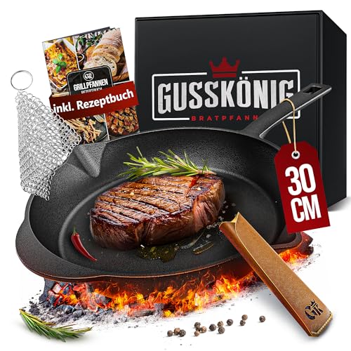 Beste Gusseisenpfanne Platz 9: GUSSKÖNIG Gusseisenpfanne - 30cm...