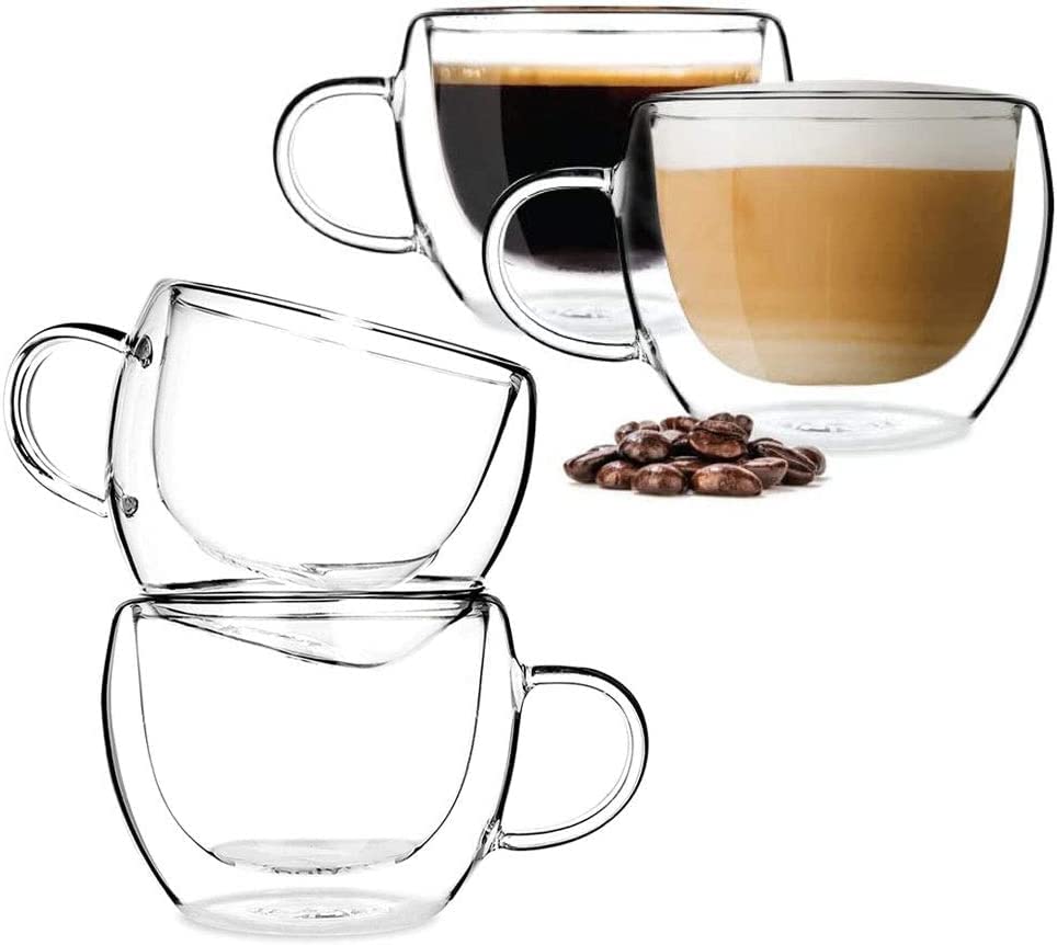 Beste Kaffeeglas Platz 18: BOQO Kaffeetassen aus Glas,...